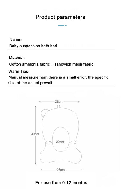Infant Baby Bath Tub Pad Portable Baby Non-Slip Bathtub Mat Children Shower Air Cushion Bed Newborn Baby Security Bath Seat