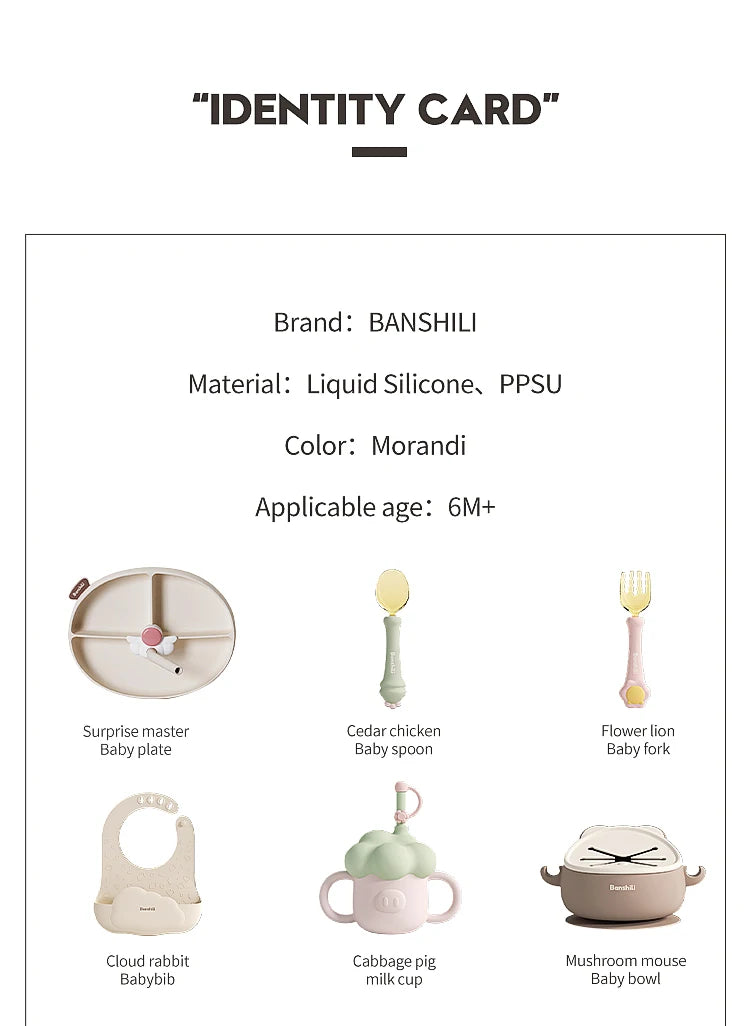 BANSHILI Baby Learning Feeding Cup Kid Feeding Drinkware Straw Bottles Anti-Hot Leakproof Silicone Tableware Toddler Water Bottl
