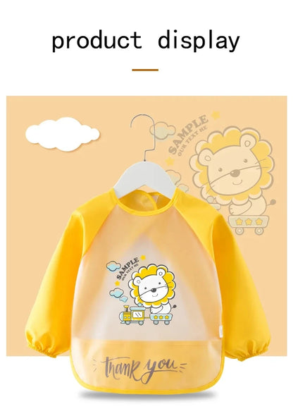 Baby Food Overalls Waterproof Children's Bibs Boys And Girls Drool Towel Four Seasons Long Sleeve No-Wash Apron