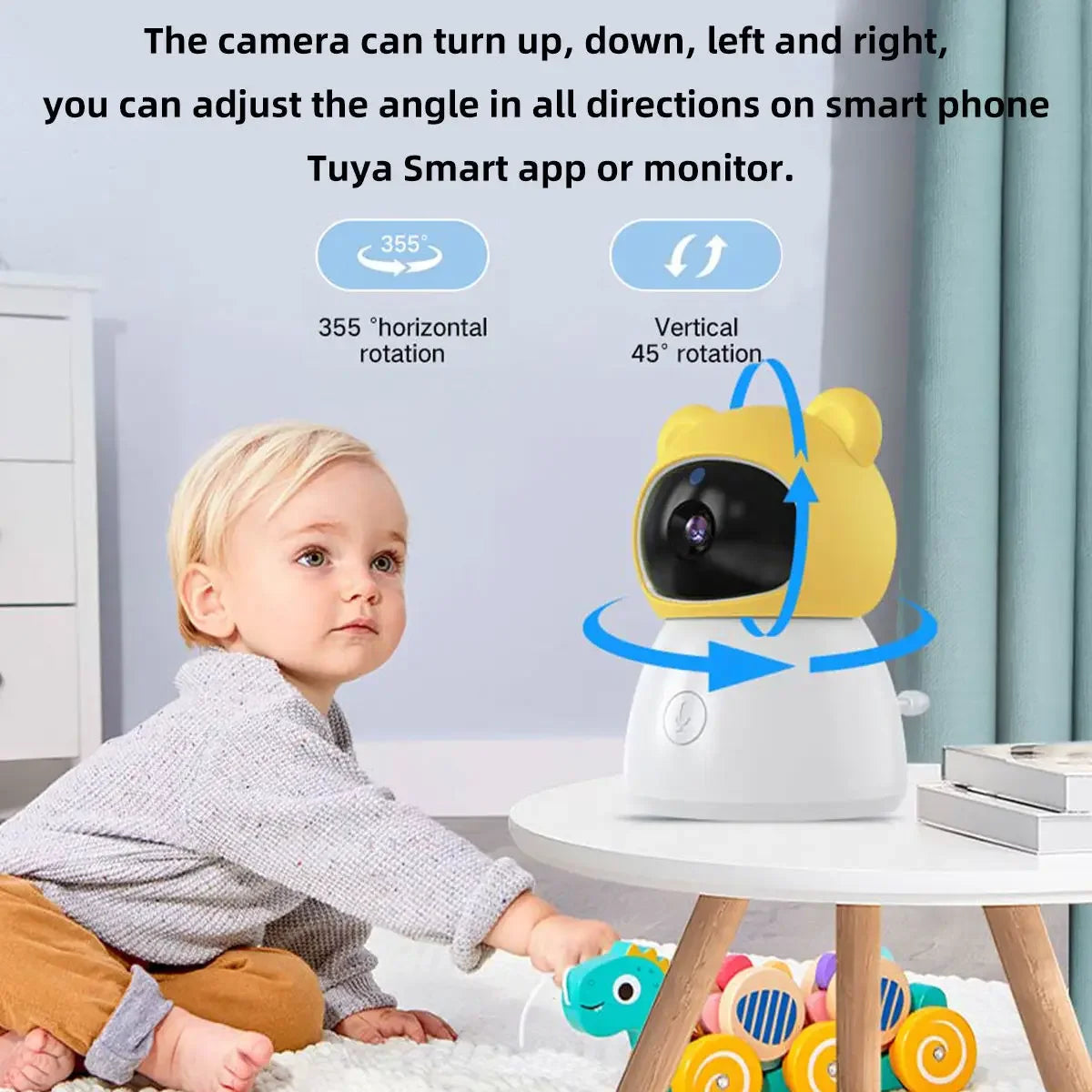 TUYA 5 Inch Video Baby Monitor with Camera PTZ Zoom 3MP Babyphone Cam Security Protection Surveillance Cam Temperature Sensor