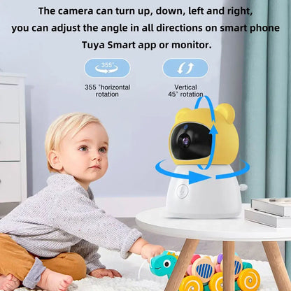 TUYA 5 Inch Video Baby Monitor with Camera PTZ Zoom 3MP Babyphone Cam Security Protection Surveillance Cam Temperature Sensor