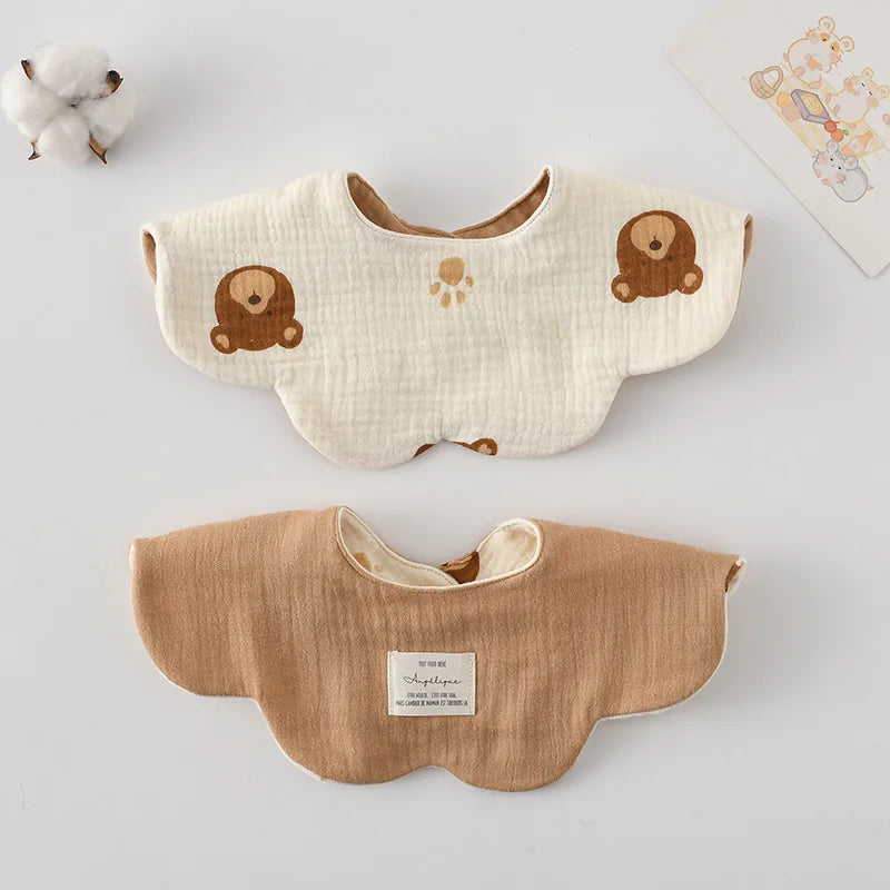 New Cute Cotton Baby Feeding Drool Bib Infants Two-sided Usable Saliva Towel Soft Burp Cloth For Newborn Toddler Kids Bibs