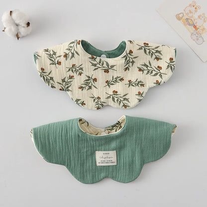 New Cute Cartoon Two-sided Usable Baby Feeding Drool Bib Infants Saliva Towel Cotton Burp Cloth For Newborn Toddler Kids Bibs