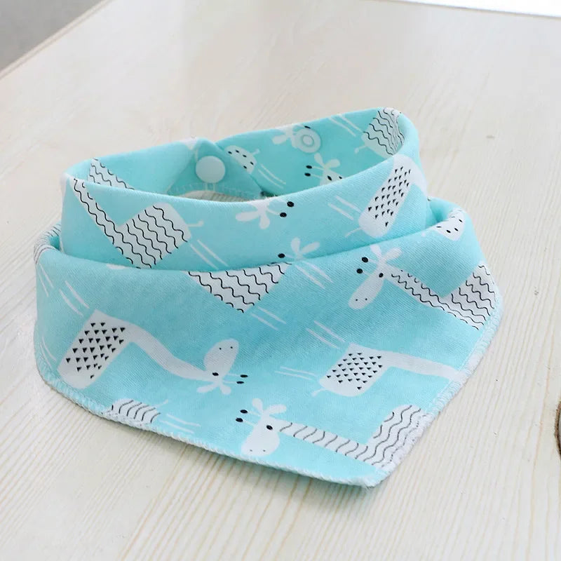 Baby Cotton Feeding Apron Triangle Bibs Girls Boys Cartoon Feeding Scarf Bib Collar Bib Burp Cloth Bandana Saliva Towel