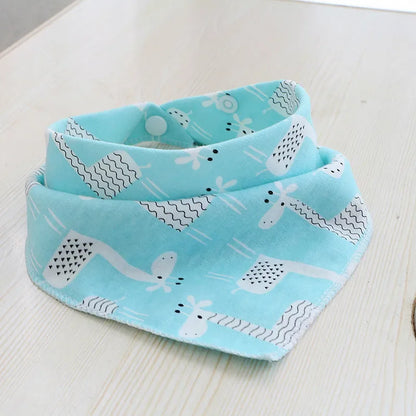 Baby Cotton Feeding Apron Triangle Bibs Girls Boys Cartoon Feeding Scarf Bib Collar Bib Burp Cloth Bandana Saliva Towel