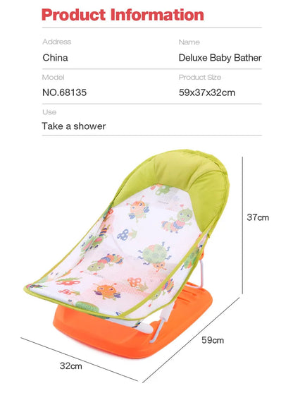 Summer Deluxe Baby Bather Seat Comfort Folding Baby Bather Rocking Chair Baby to Toddler Bath Tub - No-Slip Seat