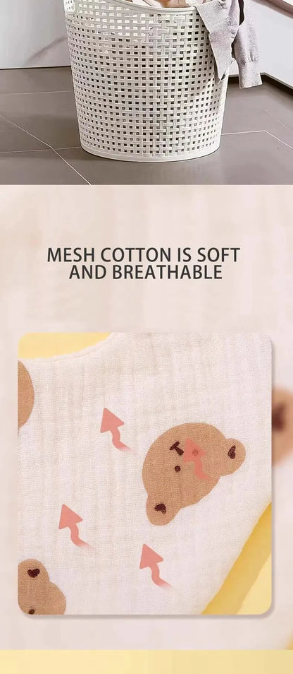 Wholesale Pure Cotton Printed Six-layer 360 Rotatable Baby Feeding Bibs Toddler Saliva Towel Infant Gauze Baby Bib