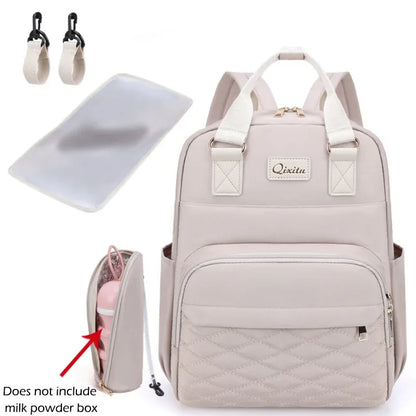New Mommy Diaper Bags with Diaper Pad Nursing Bags Maternity USB Multifunctional Portable Large Baby Stroller Hanging Bag