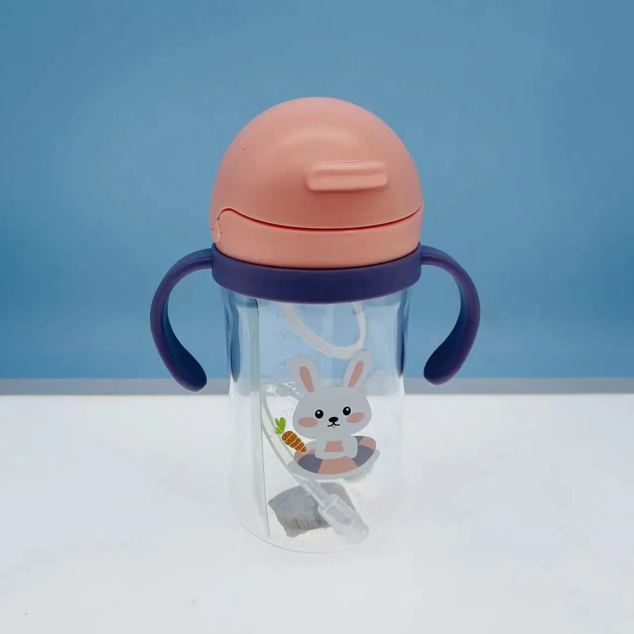 350ml Baby Bottles Drinking Cup Feeding Bottle with Straw Gravity Ball Wide-Caliber Kids Drinking Milk Water Dual-Use Bottle