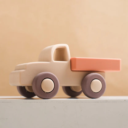 Montessori Baby Silicone Car Toys 0 12 Months Newborn Baby Things Silicone Baby Teether Toy Car  Educational Toy Silicone Blocks