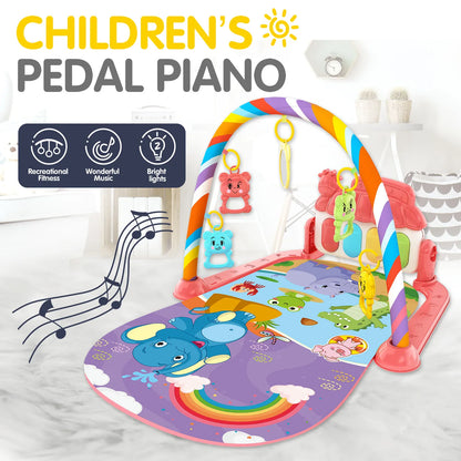 Children's pedal piano education early education music fitness baby music fitness equipment toy light crawling mat