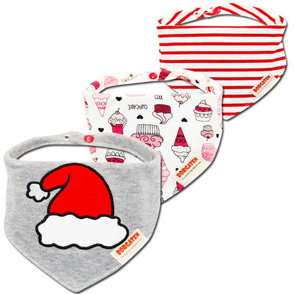 3pcs Organic Cotton Baby Scarf Muslin Burp Cloth Bandana Bibs Newborn Baby Boy Infant Girl Toddler Winter Scarf Waterproof Bib