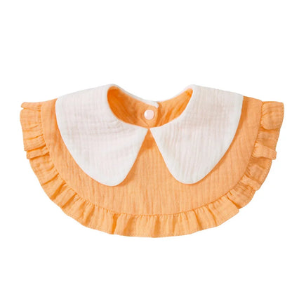 Newborn Baby Baby Stuff Items Gauze Bibs 4 Layer Pure Cotton 360 Degree Round Solid Color Infant Burp Cloth Apron Children Gifts