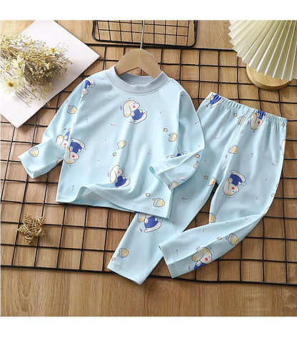 1pcs Children's Underwear Set Kids Soft Cotton Pajamas Boys Girls Baby Spring Autumn Cute Cartoon Long Sleeve Home Sleepwear
