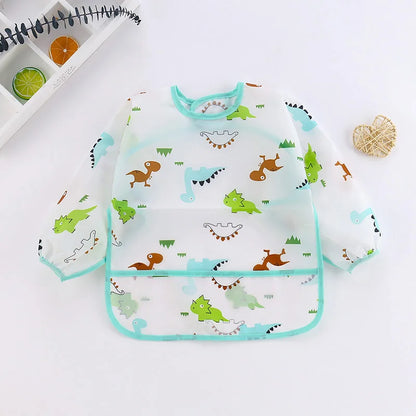Baby Bibs Cute Children Baby Stuff Toddler Waterproof Long Sleeve Art Smock Feeding Bib Apron for Kids