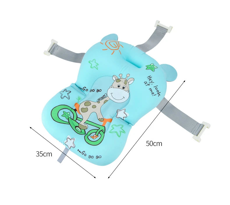 Baby Shower Bath Tub Pad Non-Slip Bathtub Seat Support Mat Newborn Safety Security Bath Support Cushion Foldable Soft Pillow
