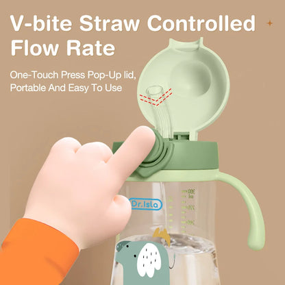 Portable Baby Water Bottles 300ml Baby Feeding Cup With Straw Children Learn Feeding Drinking Bottle Kids Training Cups BPA Free