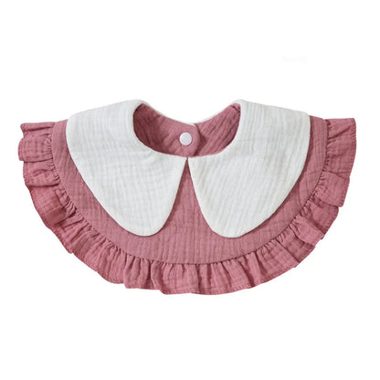 Newborn Baby Baby Stuff Items Gauze Bibs 4 Layer Pure Cotton 360 Degree Round Solid Color Infant Burp Cloth Apron Children Gifts