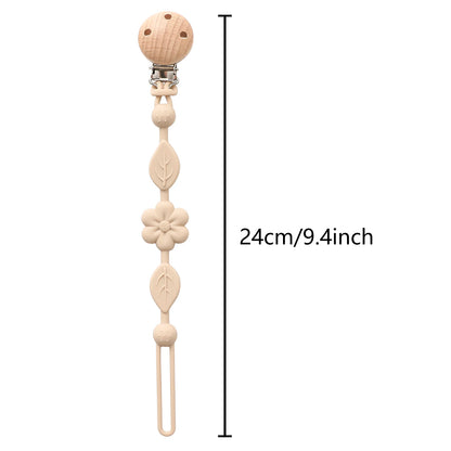 1pcs Baby Silicone Pacifier Chains, Flower  Anti Loss Adjustable Pacifier Holder For Newborn, Suitable For Baby Toy Products