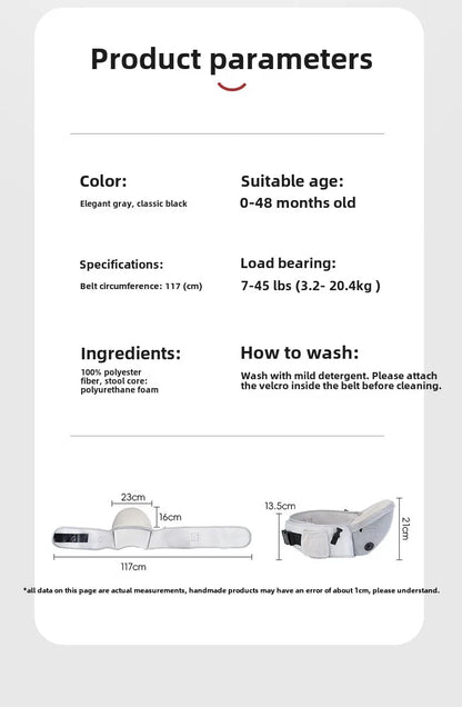 4-48 Mouths Baby Sling Bebes Waist Stool Baby Bag Carrier Wrap Portable Kid Hip Seat with Safety Sling Multifunctional Seat Belt