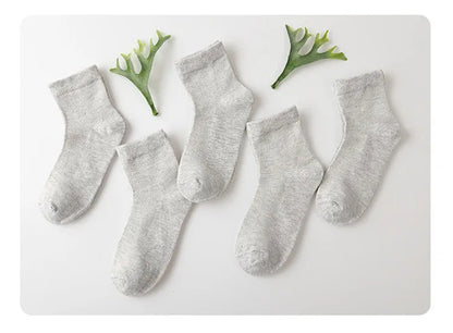 5 Pairs/Lot Children Cotton Socks Boy Girl Baby Fashion Solid Wild Soft Breathable For 1-12 Years Summer Kids Casual Mesh Socks