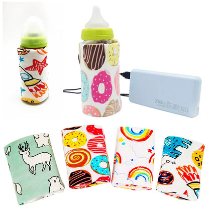 USB Milk Water Bottle Warmer Travel Stroller Insulated Baby Nursing Bottle Heater Newborn Infant Portable Bottle Feeding Warmers