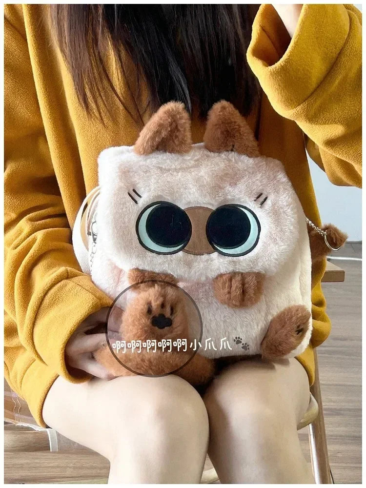 Student School Bag Artificial Fur Plush Capybara Bag Casual All-match Fur Bag Large Capacity Backpack School Backpack Mochila