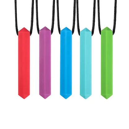 Baby Silicone Teether Kids Chew Necklace Sensory Chewy Pendant Teething Toys for Autism ADHD Special Needs
