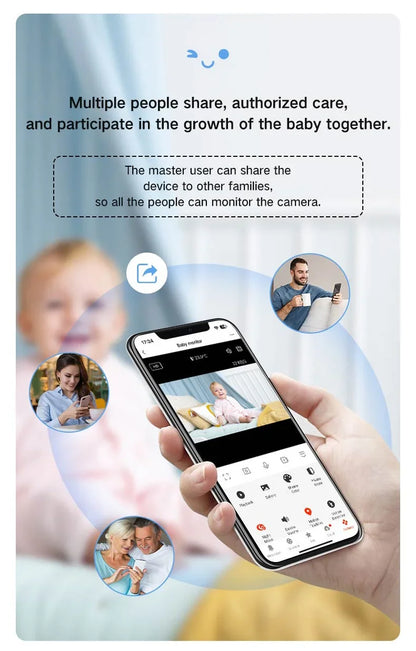 TUYA 5 Inch Video Baby Monitor with Camera PTZ Zoom 3MP Babyphone Cam Security Protection Surveillance Cam Temperature Sensor