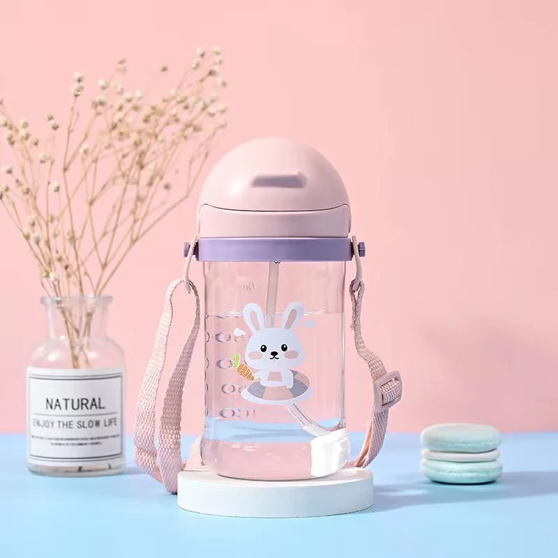 350ml Baby Bottles Drinking Cup Feeding Bottle with Straw Gravity Ball Wide-Caliber Kids Drinking Milk Water Dual-Use Bottle