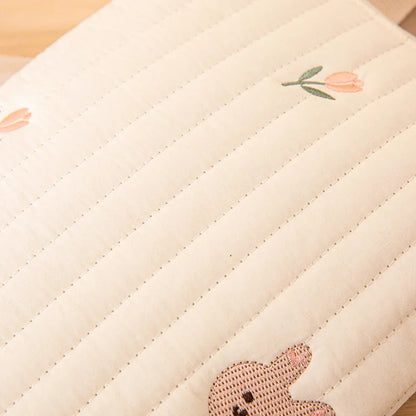 Cotton Mommy Bag Baby Diaper Bag Nappy Caddy Pouch Portable Stroller Storage Bag Cute Bear Embroidery Purse Baby Organizer