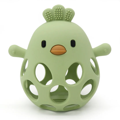1PC Silicone Baby Teething Toys Hollow Out Baby Items Cartoon Chick Shape Baby Toys Nursing Baby Products Soft Baby Stuff