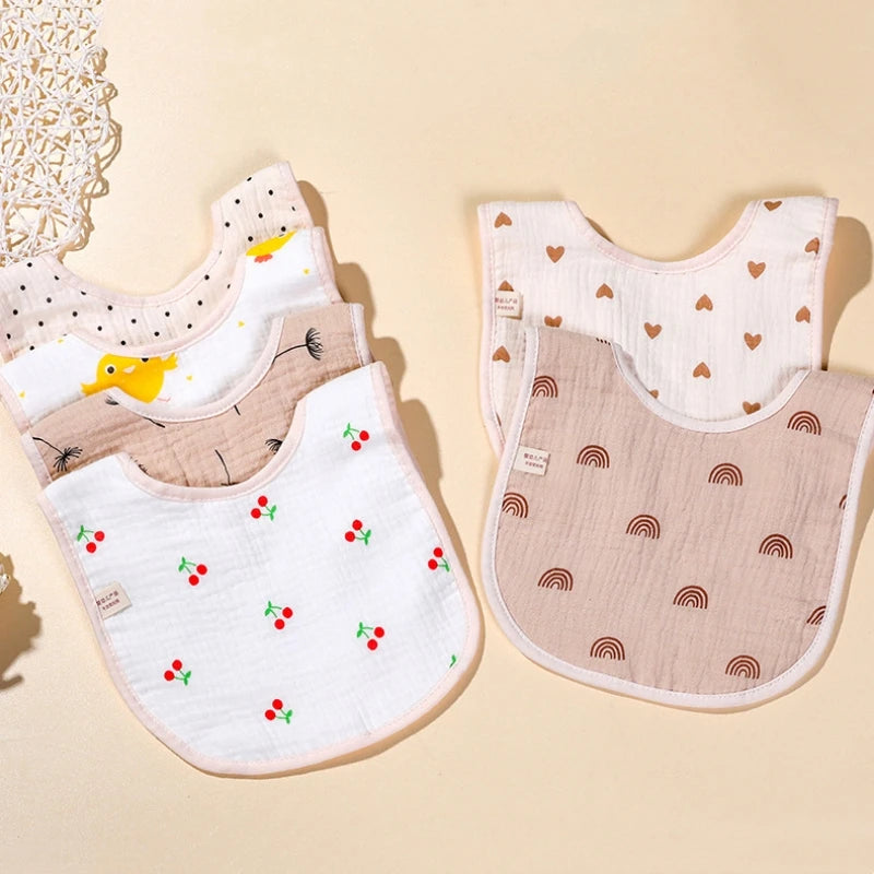 Baby Bibs Cartoon Gauze Muslin Baby Kids Bandana Feeding Burp Cloth Soft Newborn Infant Saliva Towel Baby Girl Boy Accessories
