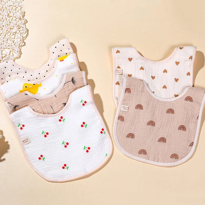 Baby Bibs Cartoon Gauze Muslin Baby Kids Bandana Feeding Burp Cloth Soft Newborn Infant Saliva Towel Baby Girl Boy Accessories