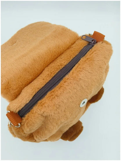 Student School Bag Artificial Fur Plush Capybara Bag Casual All-match Fur Bag Large Capacity Backpack School Backpack Mochila