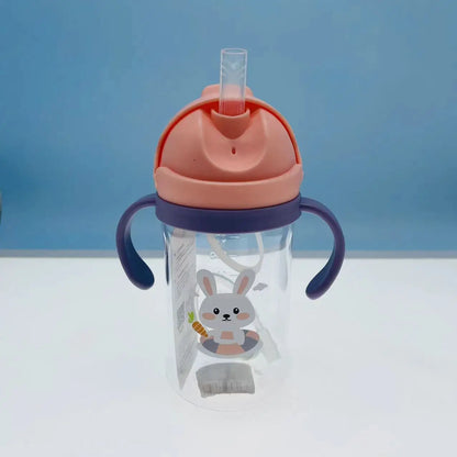 350ml Baby Bottles Drinking Cup Feeding Bottle with Straw Gravity Ball Wide-Caliber Kids Drinking Milk Water Dual-Use Bottle