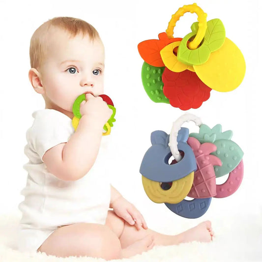 Baby Teether Toys Chew Toy for Babies 3 6 12 Month Newborn Food Grade Silicone Teether Rattle Baby Development Soft Teething Toy