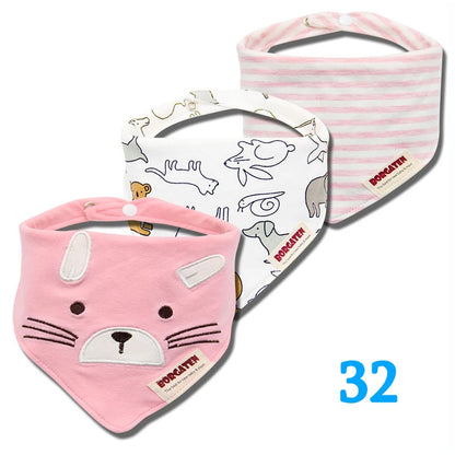 3pcs Organic Cotton Baby Scarf Muslin Burp Cloth Bandana Bibs Newborn Baby Boy Infant Girl Toddler Winter Scarf Waterproof Bib