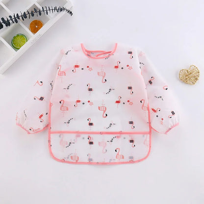 Baby Bibs Cute Children Baby Stuff Toddler Waterproof Long Sleeve Art Smock Feeding Bib Apron for Kids