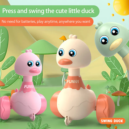 Baby Toy Swing Duck Toy Cartoon Press Vehicles Glide Animal Inertia Pull Back Cars Early Education Toys for Toddlers Boys Girls