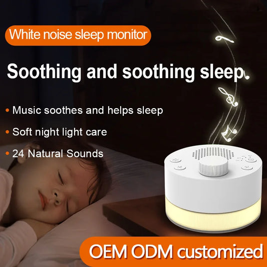 White Noise Machine with Warm Light 24 Natural Sounds Sleep Aid Deep Relaxation Soothing Sleep Aid Equipment