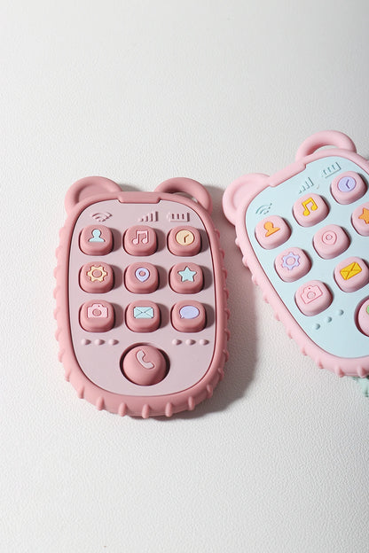 2024 New Baby Teether mobile phone Shape Silicone Teether Teething Toy Kids Sensory Educational Toy baby gift set