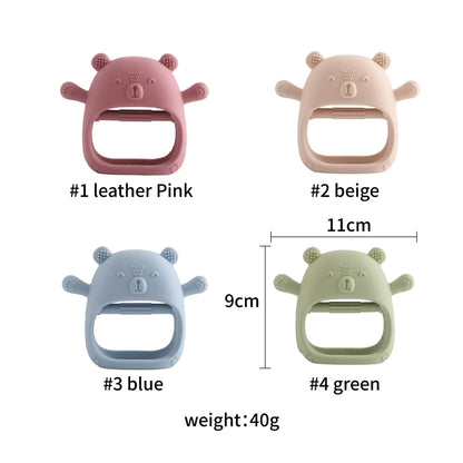 Baby Teether Gloves Kids Cartoon Bear Teething Silicone Dental Care Gums Anti-eating Hand Molar Stick BPA Free Baby Accessorie