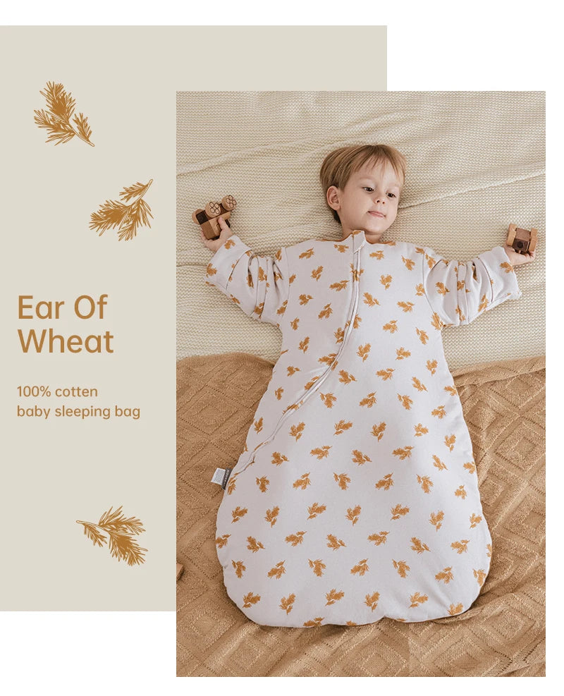 Sleeping Bag For Babies 0-24Months Thicker Winter Sleep Sack Removable Sleeves Kids Anti-Kick Prevent Cold Baby Blanket 3.5Tog
