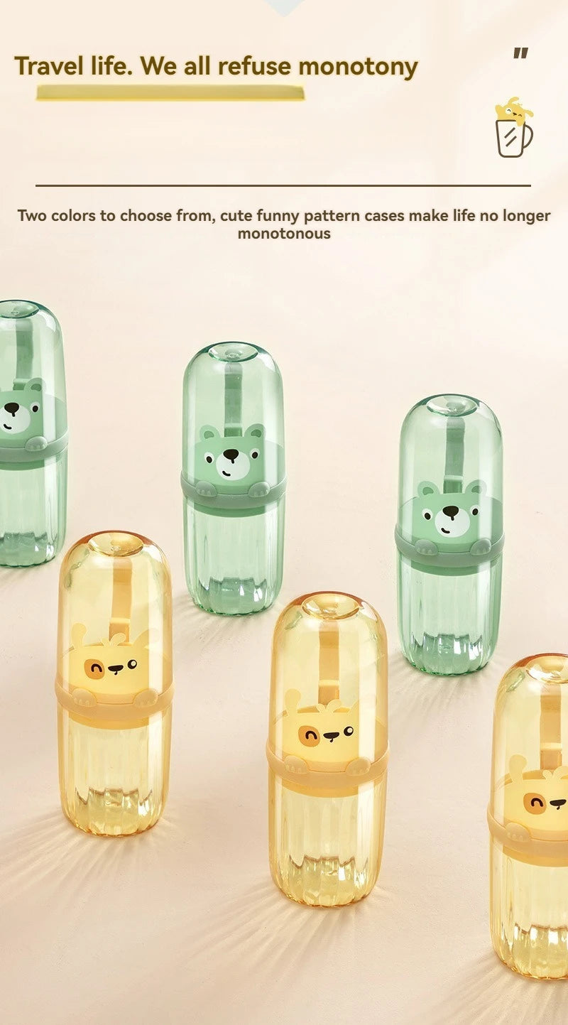 Travel Mouthwash Cup, Brushing Cup, Toothbrush, Toothbrush Cup, CHILDREN'S Set, Portable Home Washing and Toothpaste Storage