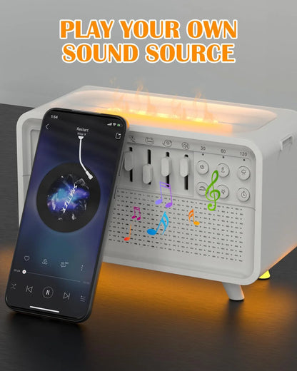 White Noise Machine Diffuser Air Aroma Diffuser Humidifier With 8 White Noise Adjustable, Night Light, Bluetooth Speaker