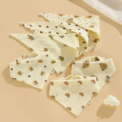 New Baby Cotton Soft Soothe Appease Square Towels Infant Color Matching Bandana Handkerchief Muslin Burp Cloths Feeding Bibs