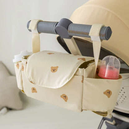 Baby Stroller Bag Pram Organizer Cartoon Bottle Holder Baby Stroller Accessories Hanging Caddy Storage Bag Mommy Bag