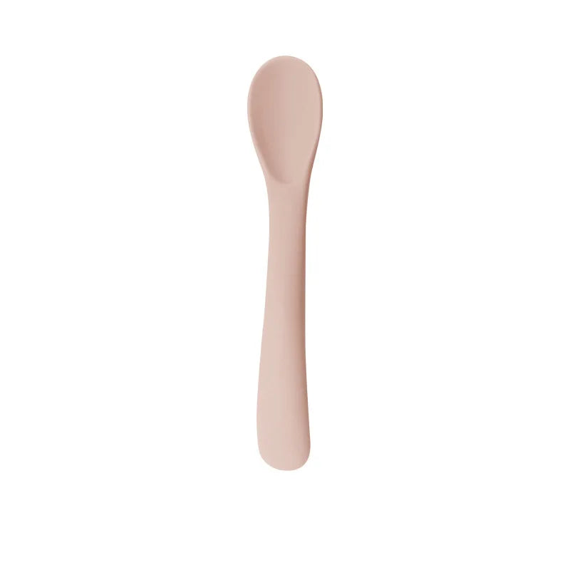 Food Grade Silicone Small Curved Spoon Baby Food Spoon Children Tableware Feeding Soft Spoon