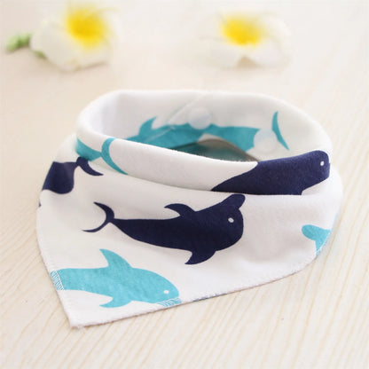 Baby Cotton Feeding Apron Triangle Bibs Girls Boys Cartoon Feeding Scarf Bib Collar Bib Burp Cloth Bandana Saliva Towel